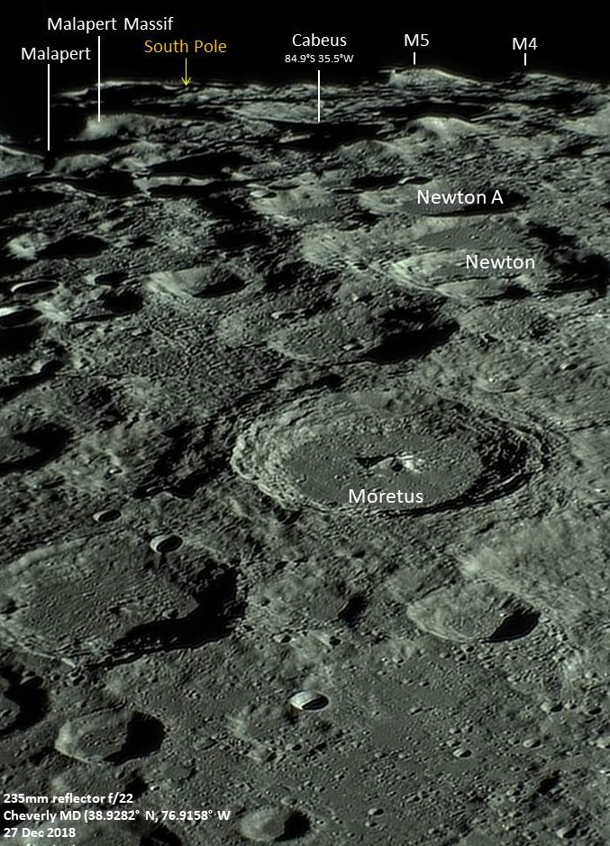 Lunar South Pole 27 Dec Planetary Images Photo Gallery Cloudy Nights