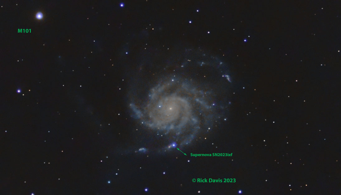 M101 Plus Supernova SN2023ixf Beginning Deep Sky Imaging Cloudy Nights