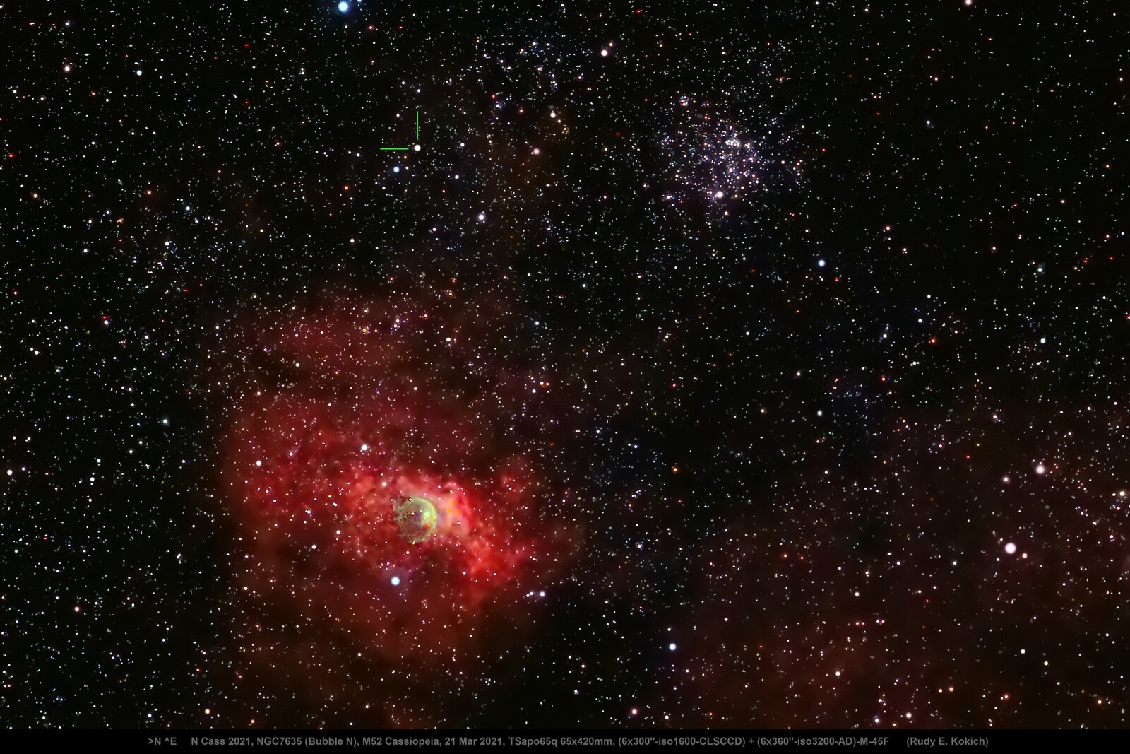 Nova Cas 2021, Bubble Nebula, M52, Cassiopeia - Astrophotos 1