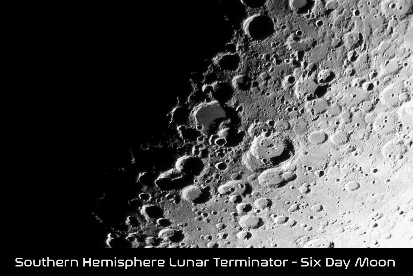 Souther Hemisphere Lunar Terminator Six Day Moon 4.29.20 - Lunar Images ...