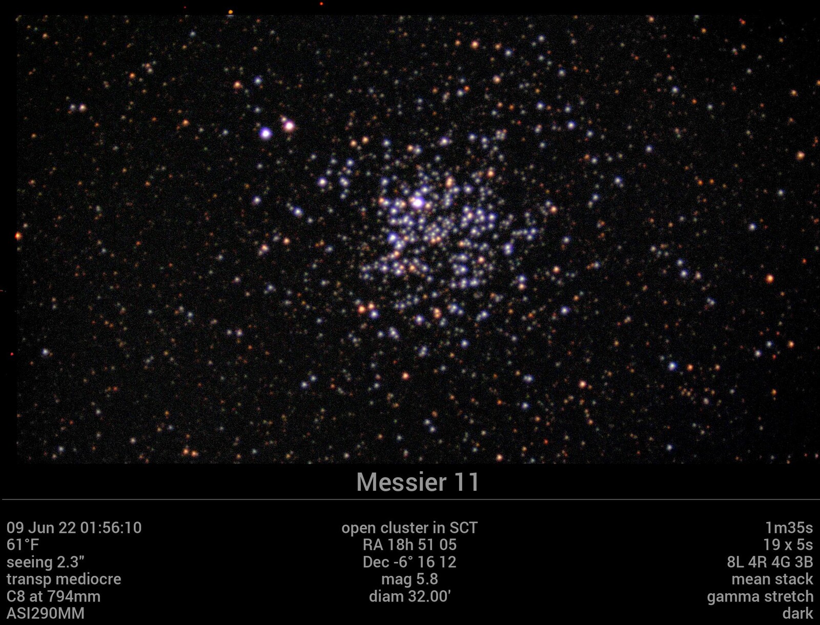 Messier 11 09Jun22 01 56 10 - EAA - Jocular - Photo Gallery - Cloudy Nights