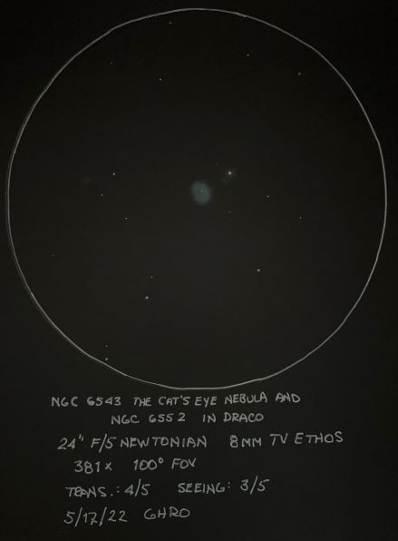 NGC 6543 Cats Eye Nebula And NGC 6552 - Butch's sketches - Photo