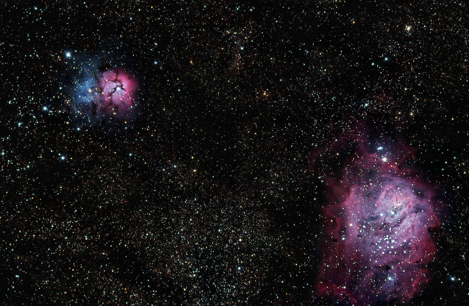 M8 And M20 Trifid And Lagoon Nebula Sagittarius Size Large Andre S Astro Images Photo Gallery