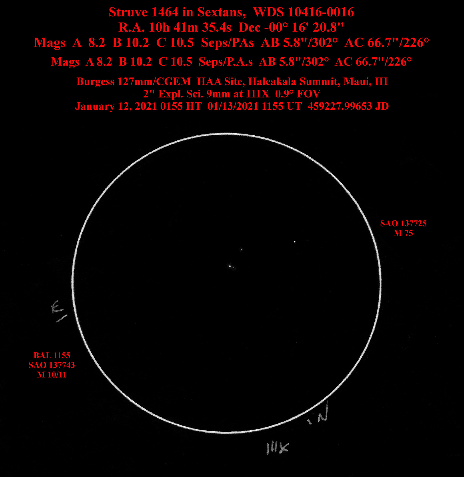 Sex STF 1464 - Sketches of Double Stars - Photo Gallery - Cloudy Nights