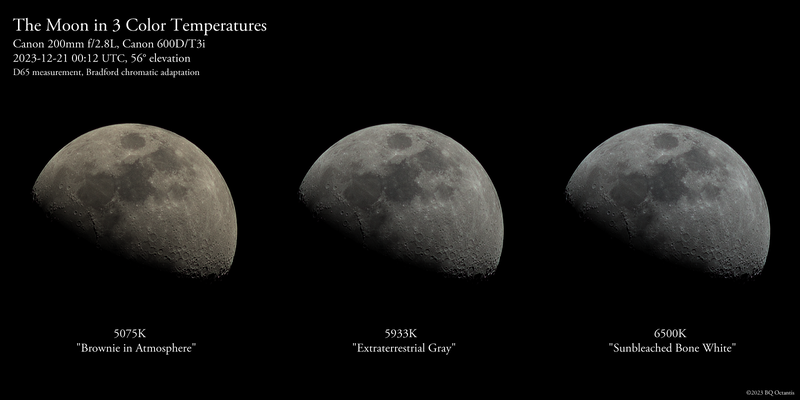 The Moon in 3 Color Temperatures - Moon - Photo Gallery - Cloudy Nights