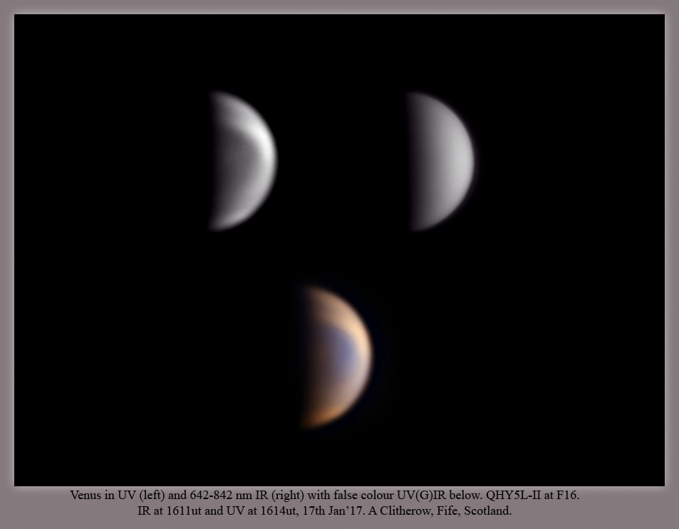 Venus in UV and IR 17Jan'17 - Major & Minor Planetary Imaging - Cloudy ...