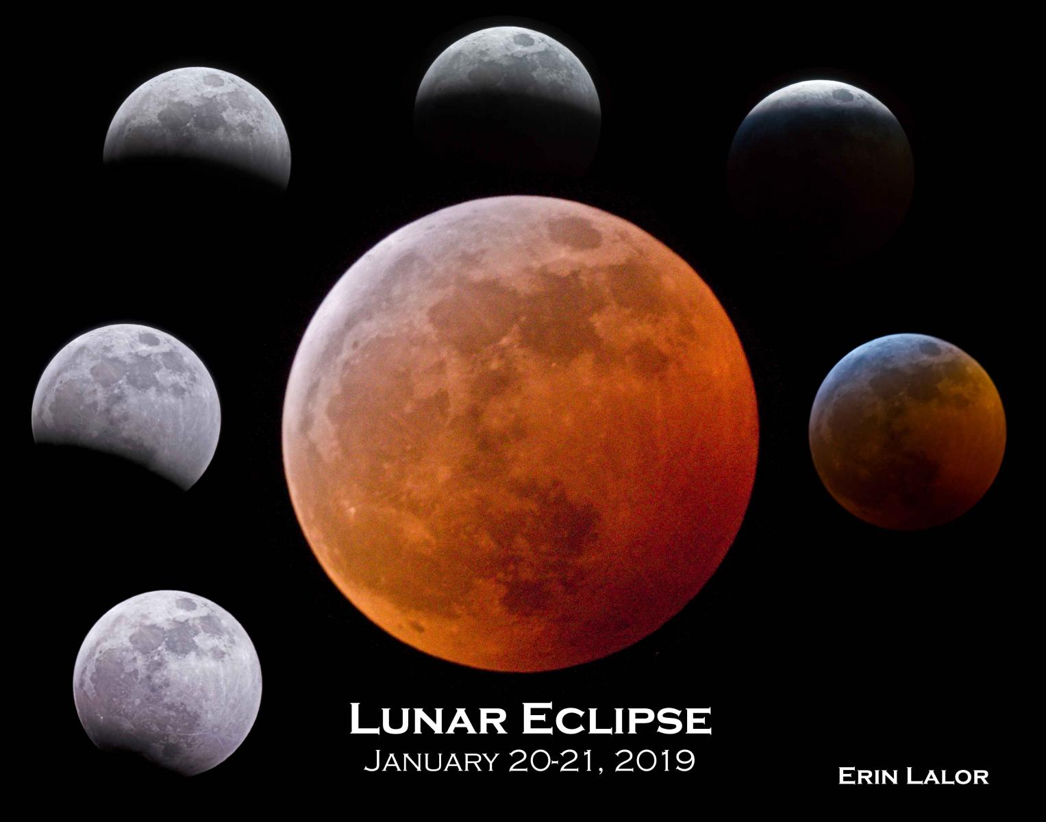 little late, Lunar Eclipse over Racine, WI 1/20-21/19 - Major & Minor ...