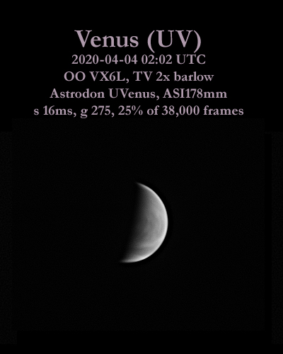 Venus with UV Filter and ASI178mm camera (Newbie Questions 