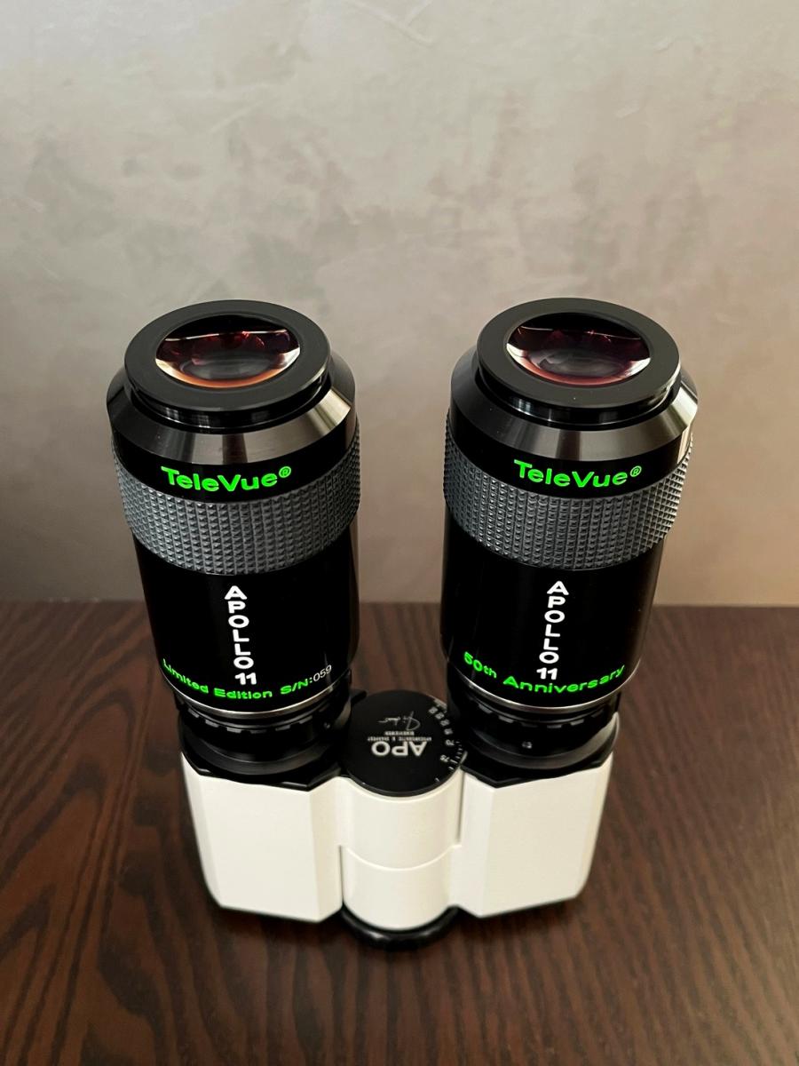 Nikon 12.5mm HW and TeleVue Apollo 11mm eyepieces in binoviewers