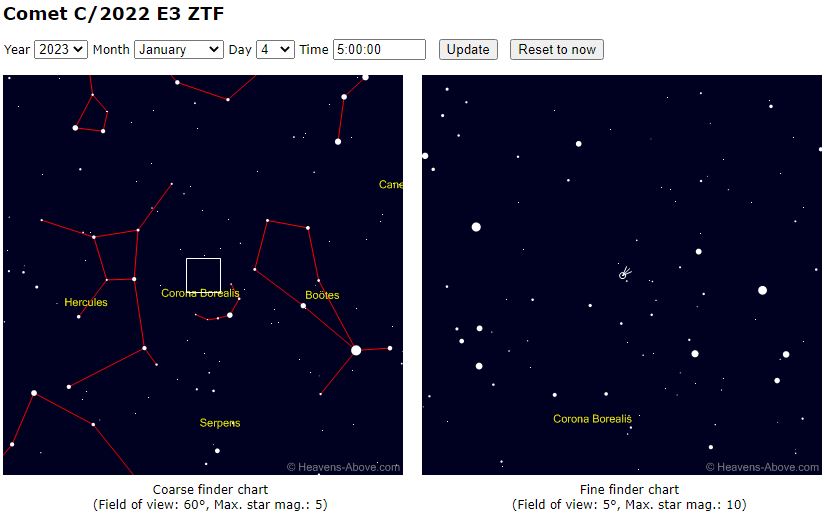 Comet C/2022 E3 ZTF Solar System Observing Cloudy Nights