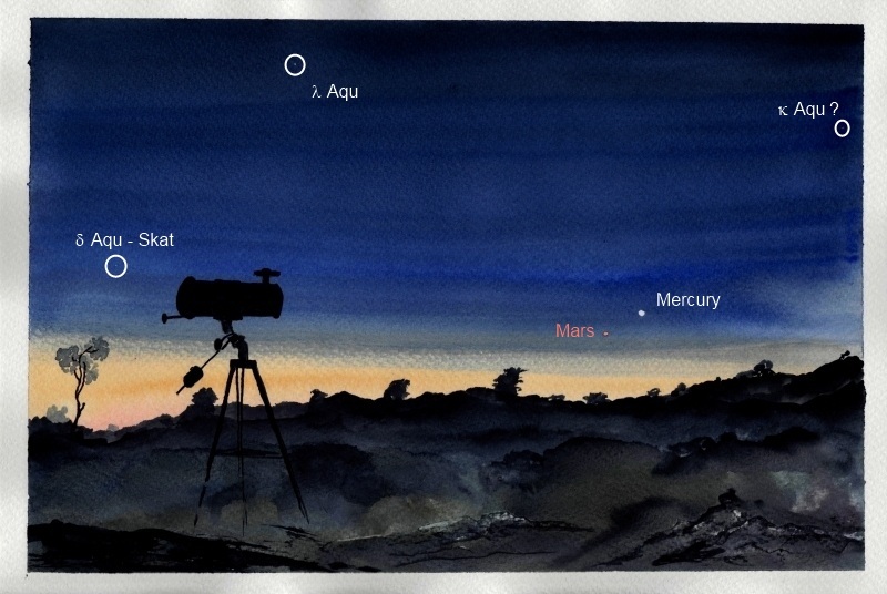 Mars Mercury Conjunction Sketching Cloudy Nights 9733