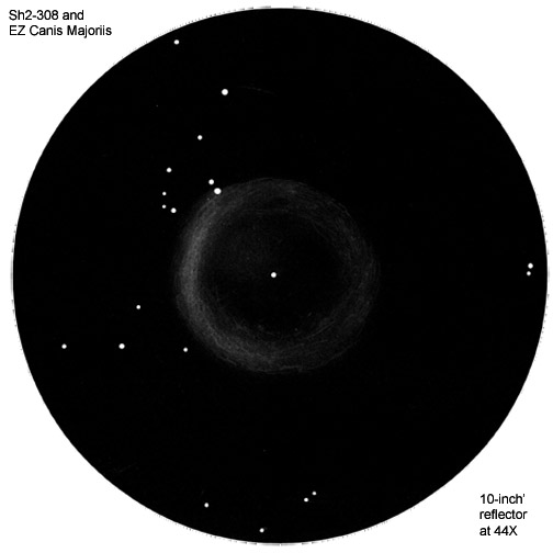 EZ Canis Majoris and Sh2-308 - Sketching - Cloudy Nights