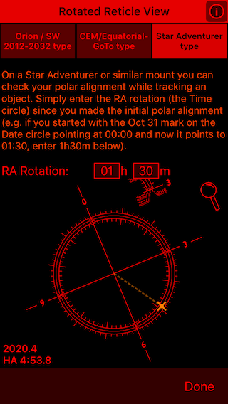 Skywatcher star adventurer store polar alignment app