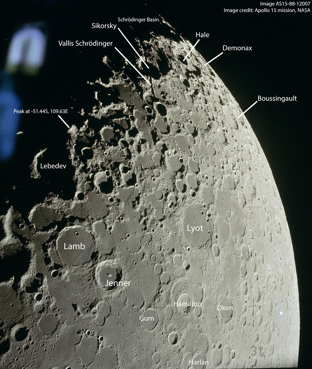 Over the limb, a panoramic view of Mare Australe and southeastern ...