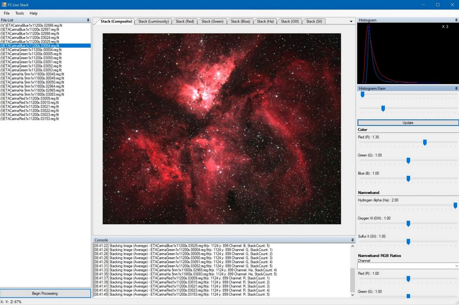 astronomy stacking software