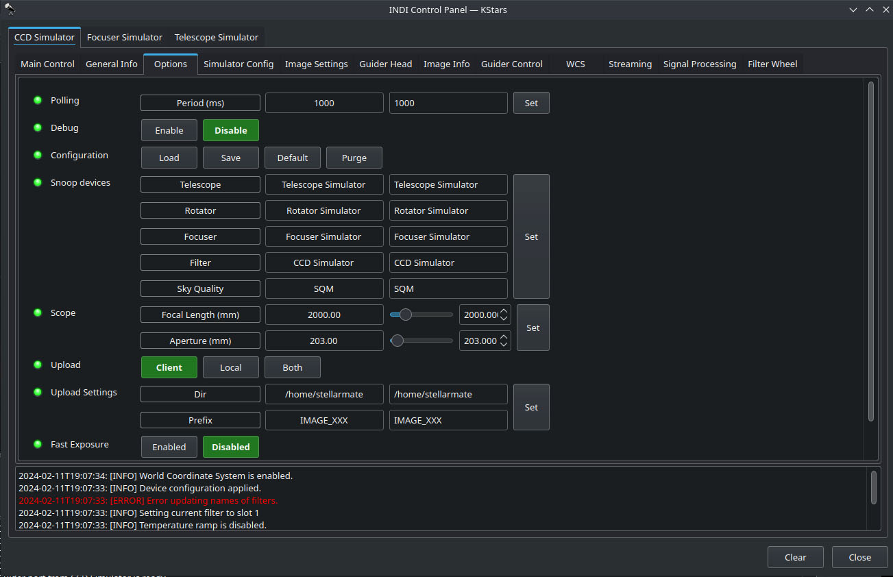 Kstars telescope hot sale control