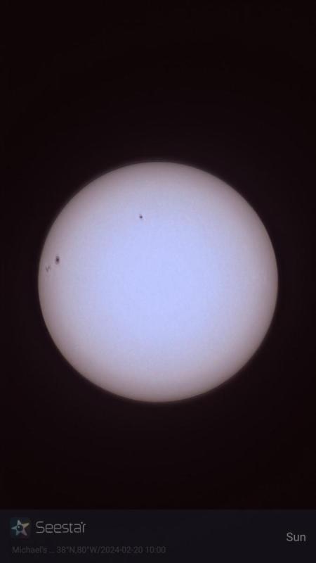 Seestar Images with Baader ASF filter 19 Feb. & 20 Feb - Solar ...