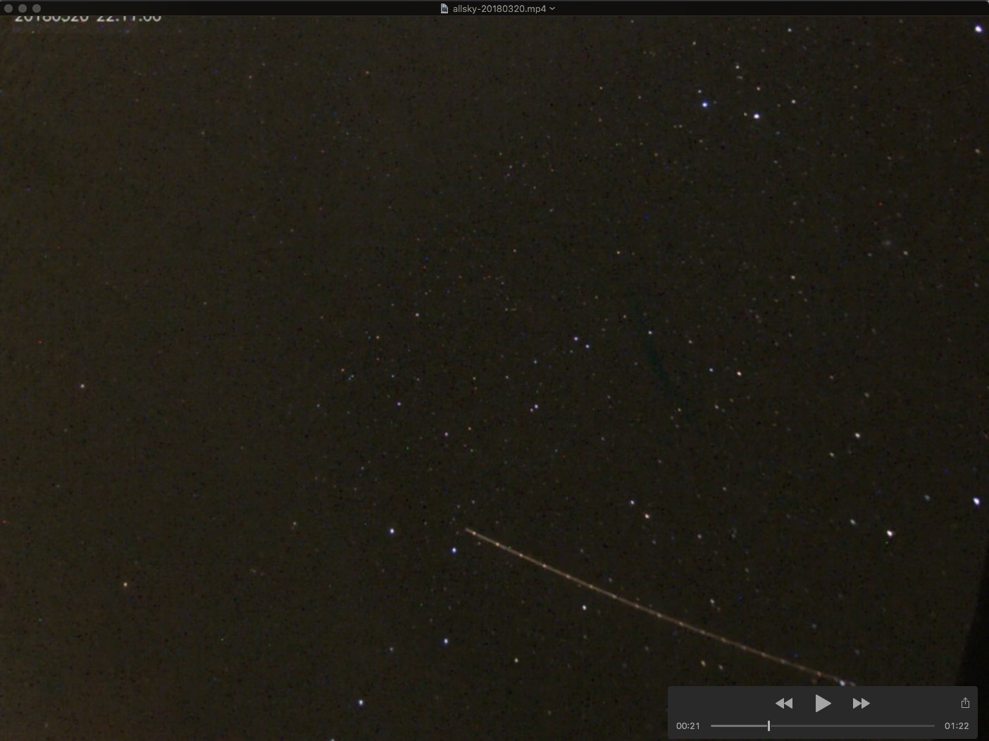 Allsky capture: Iridium or meteor - Beginning Deep Sky Imaging - Cloudy ...