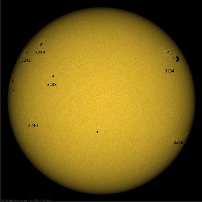 SDO/HMI Continuum Image on 2023.03.02 at 1153 UT Solar Observing and