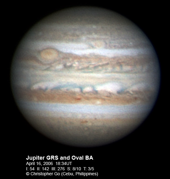 Jupiter 4/16 Joint Image with HST - Major & Minor Planetary Imaging ...