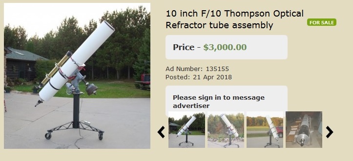 10 inch refractor store telescope