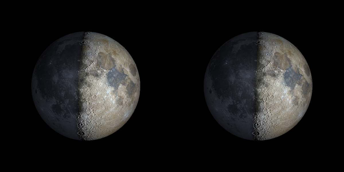 Stereo Pair Earthshine 3d Moon W Stars Major Minor Planetary Imaging Cloudy Nights