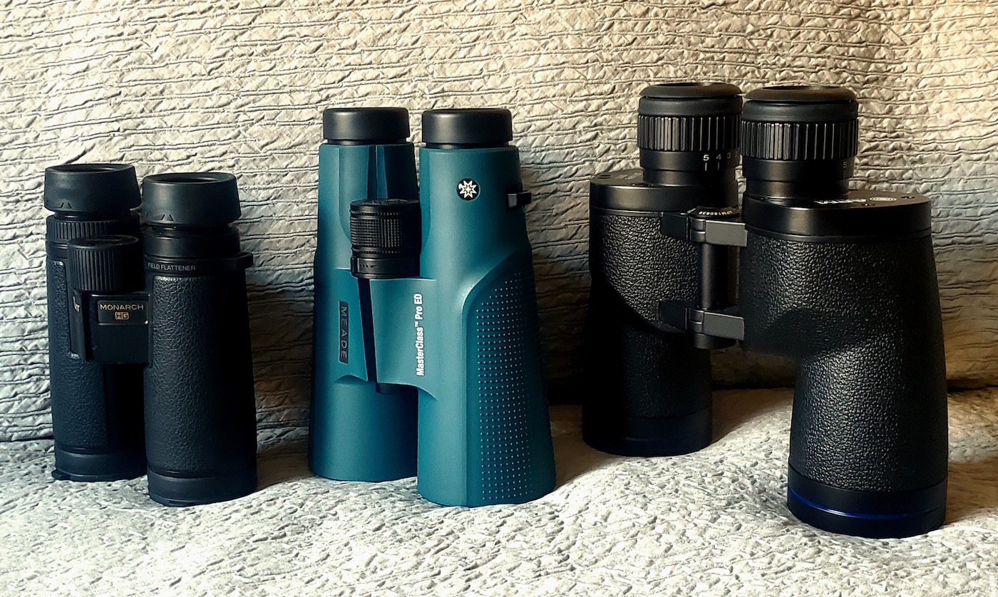 Meade MasterClass vs Monarch HG and APM MS ED 10x Binoculars