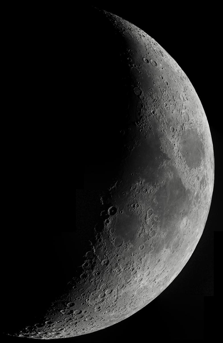 THREE cameras imaging last night's crescent Moon 4-6-22 - Lunar ...