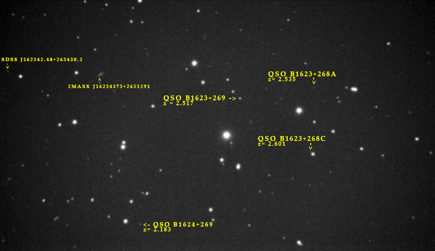 Bright quasars from a Bortle 8 sky Electronically Assisted