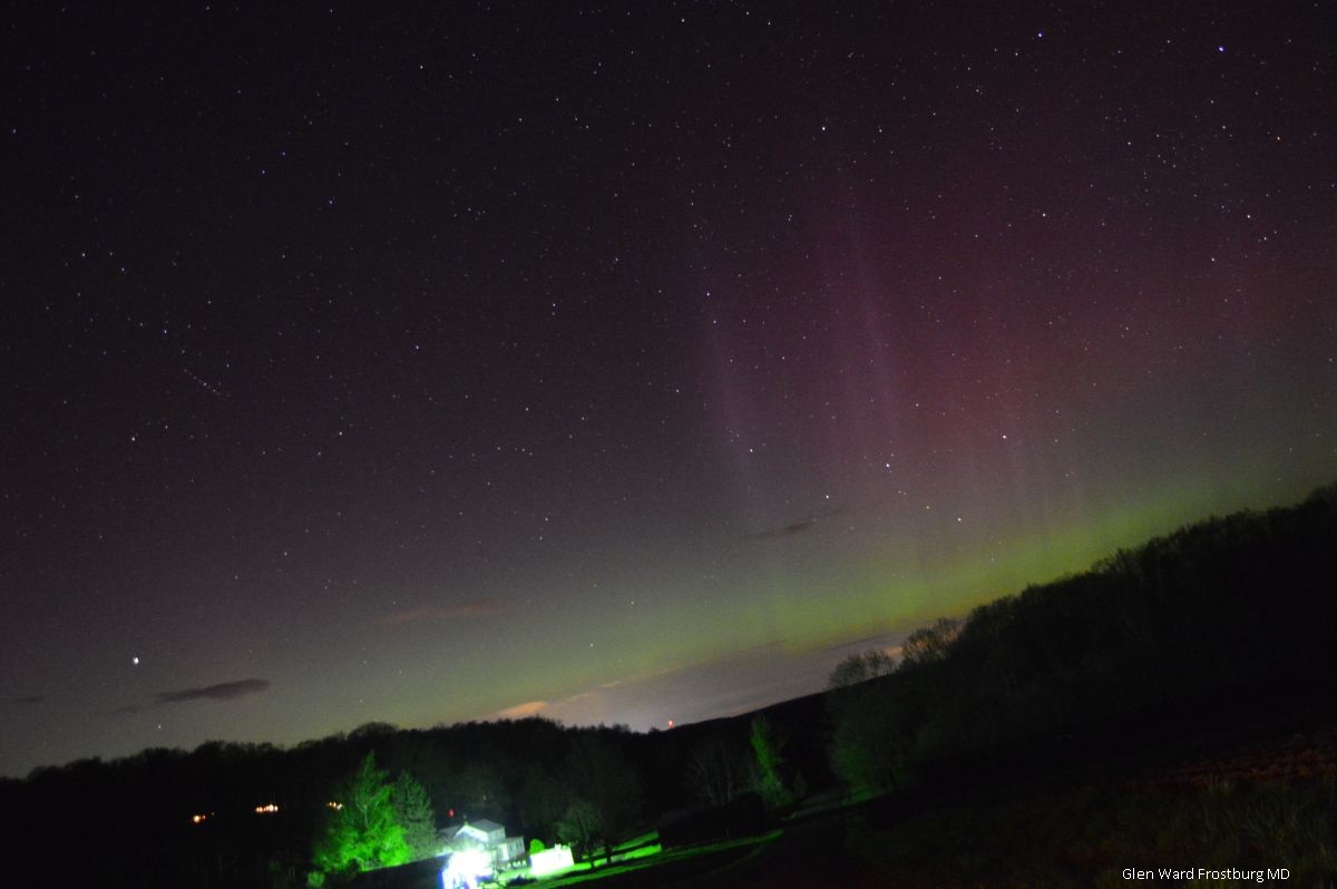 Aurora from Western Maryland General Observing and Astronomy Cloudy