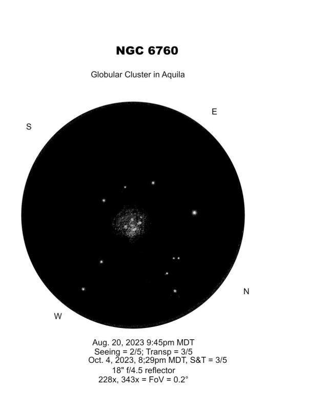 NGC 6760 Globular Cluster in Aquila - Sketching - Cloudy Nights