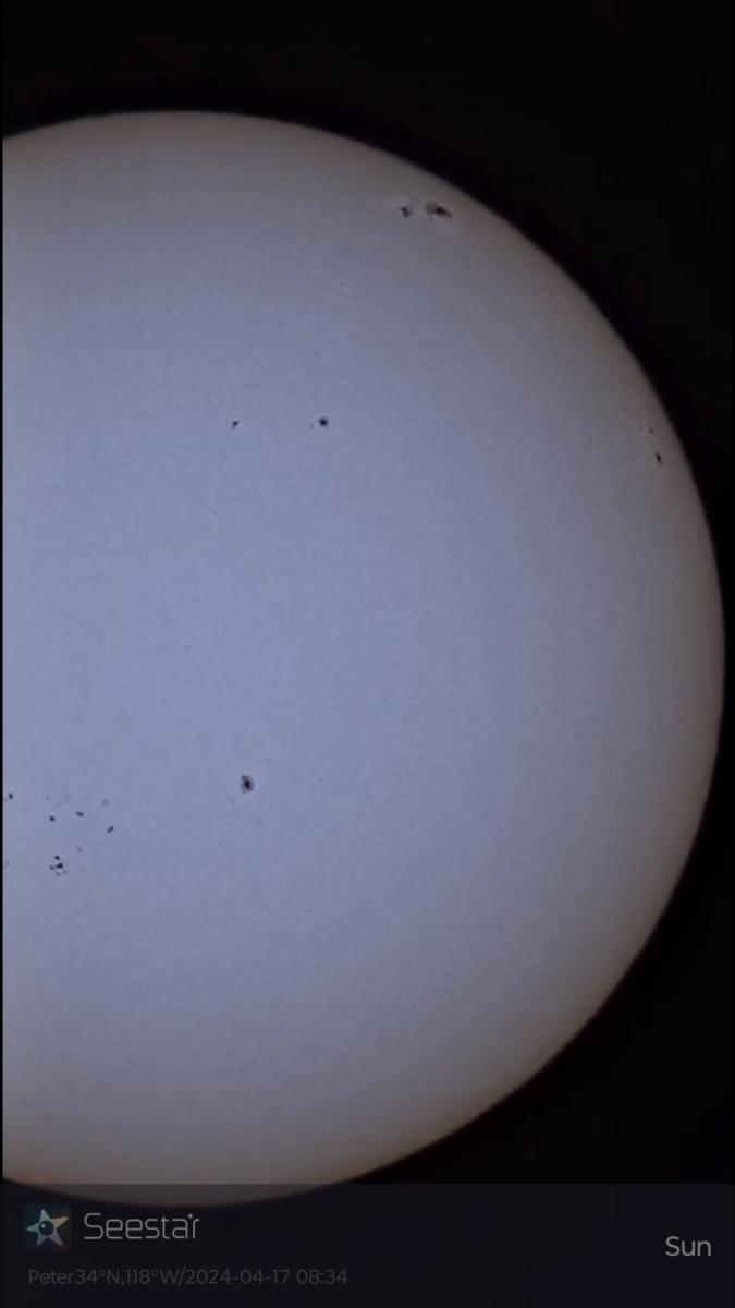 Impressive display of sunspots today April 17, 2024 - Solar Observing ...