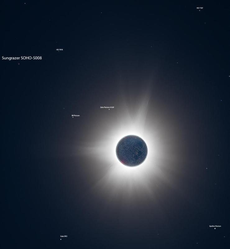 Sungrazer Comet SOHO-5008 caught during totality - North American Total ...