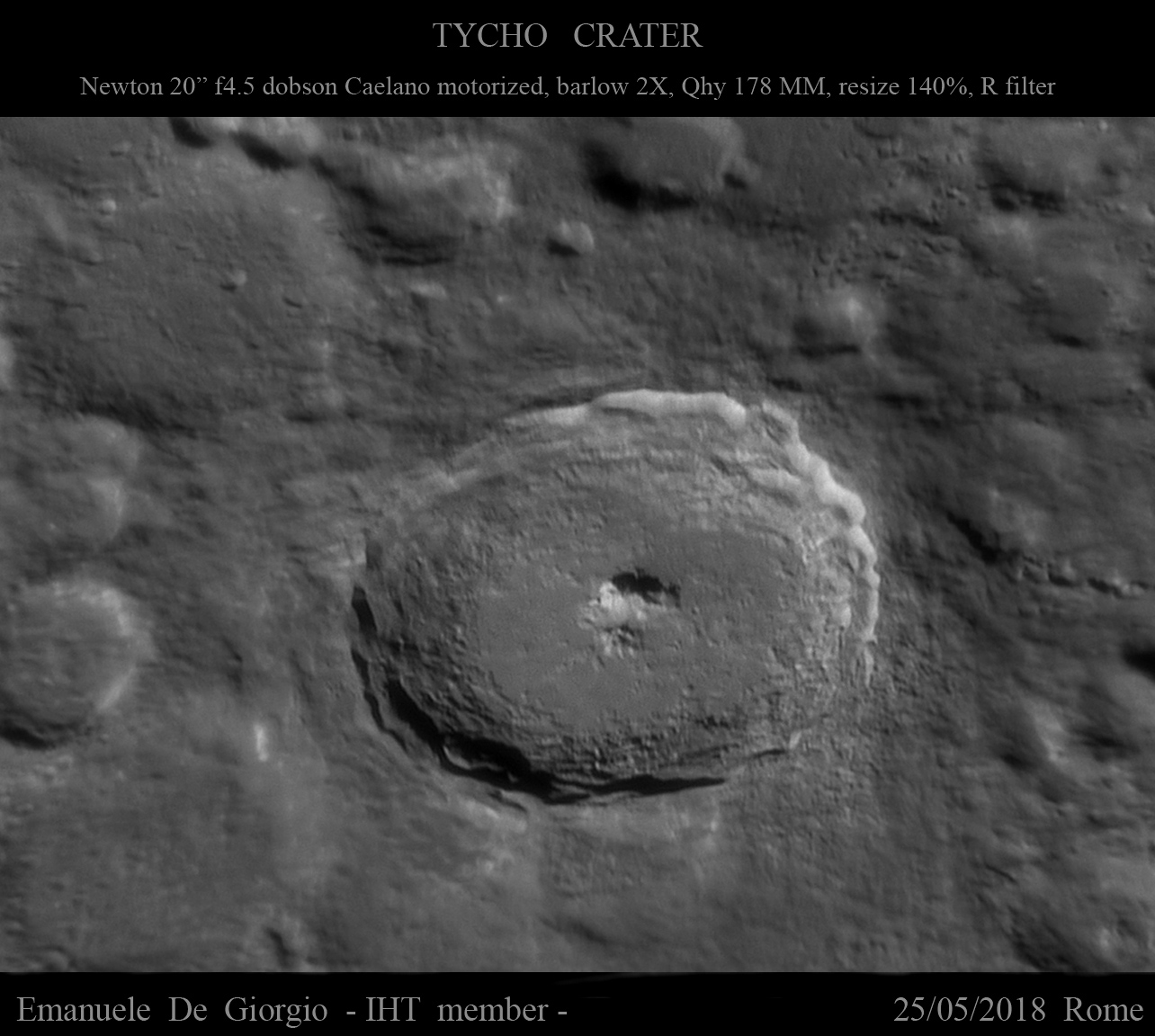 Astronomy Daily on Instagram: “Tycho crater (86km) processed to