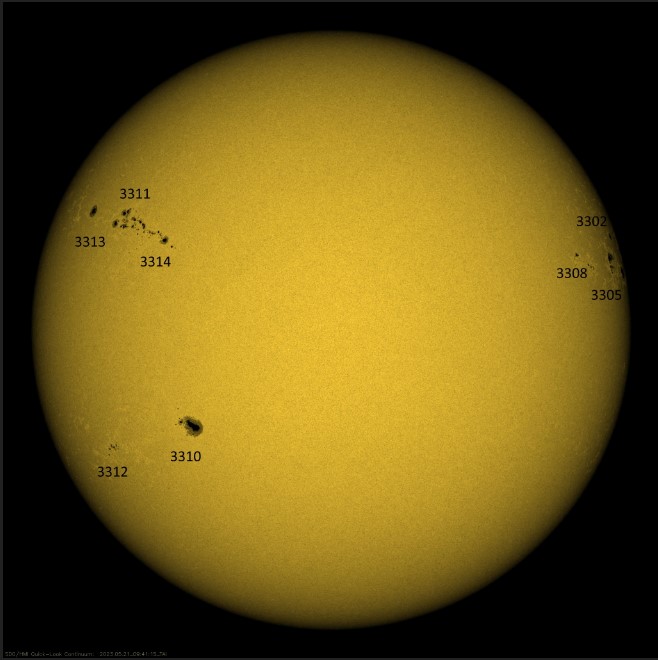 SDO/HMI Continuum Image on 2023.05.21 at 0941 UT - Solar Observing