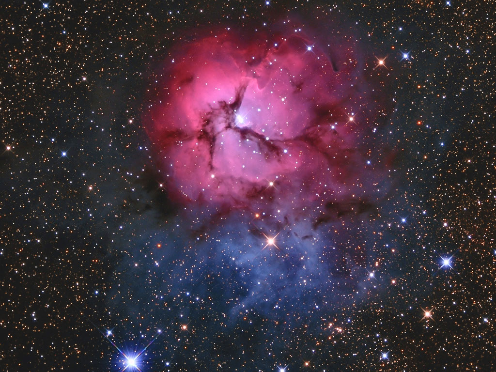 The Trifid Nebula using a 10 inch Ritchey–Chrétien telescope ...