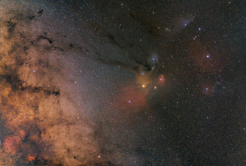 Bortle 4 - Rho Ophiuchi, AZ-GTi mount, Tamron 28-75 at 48 mm. 1 hour ...