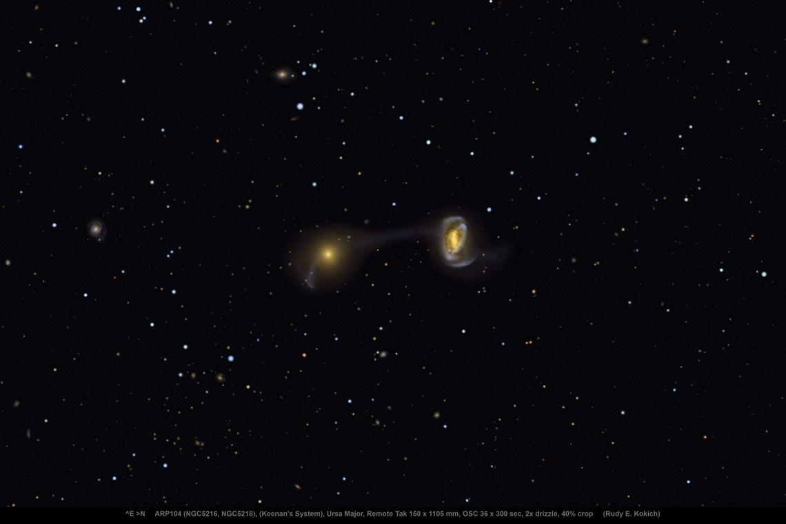 ARP 104, NGC 5216, NGC 5218 (Keenan's System), Ursa Major, Interacting ...