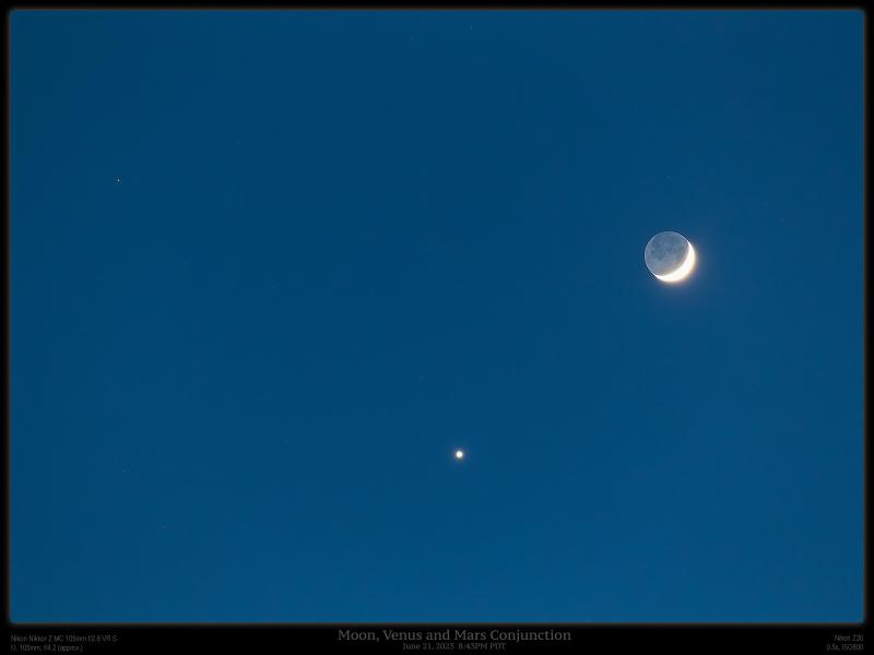 Moon, Venus and Mars Conjunction with Nikon Z30 - DSLR, Mirrorless ...