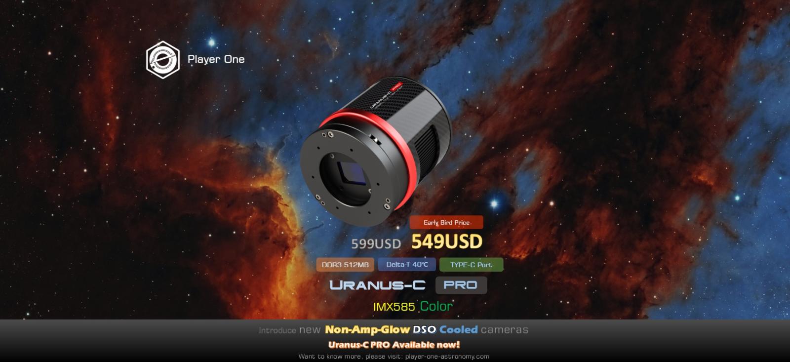 Player One release Uranus-C PRO, first IMX585 cooled camera in the