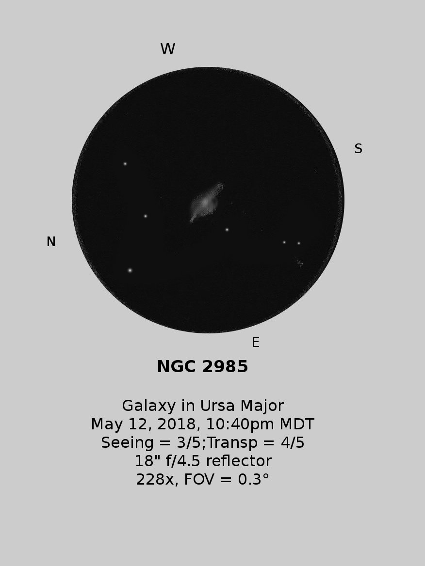 NGC 2985 galaxy in Ursa Major - Sketching - Cloudy Nights