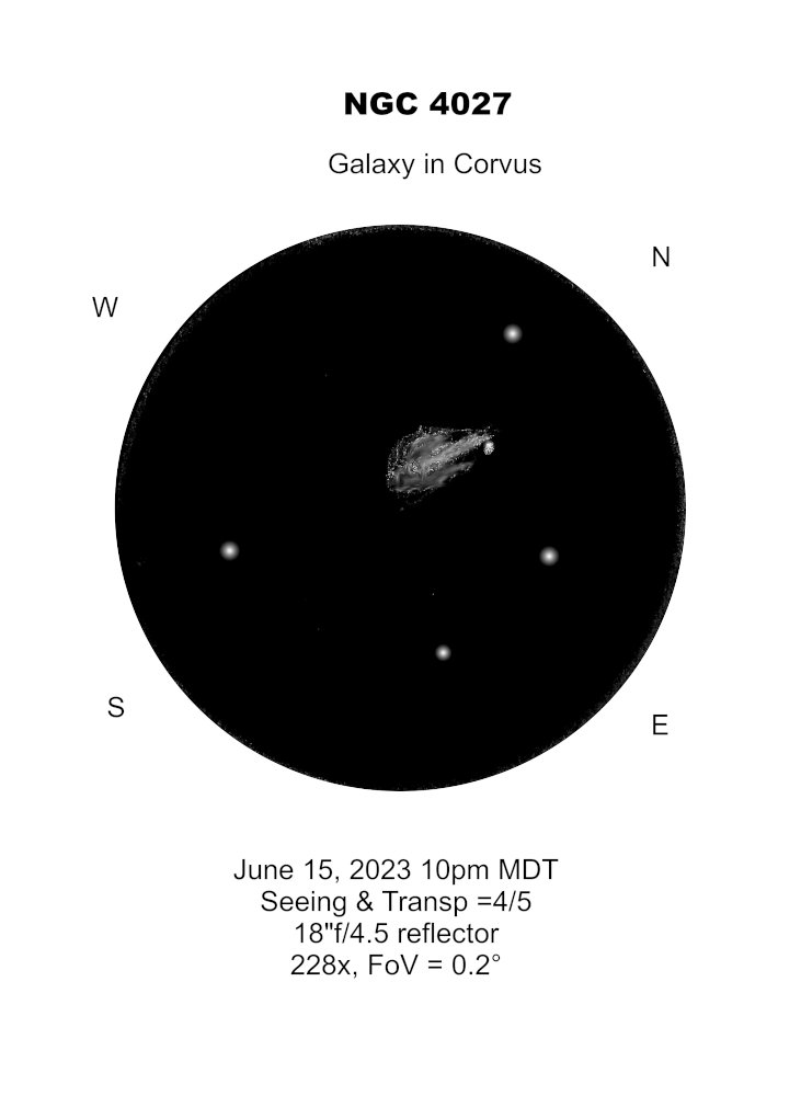 NGC 4027Galaxy in Corvus, aka Arp22 - Sketching - Cloudy Nights