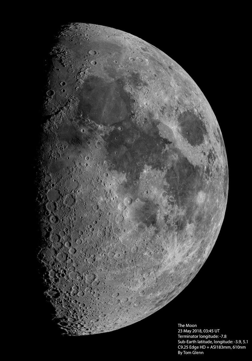 High Res Moon just past first quarter, 7000x10,000 pixels - Major ...