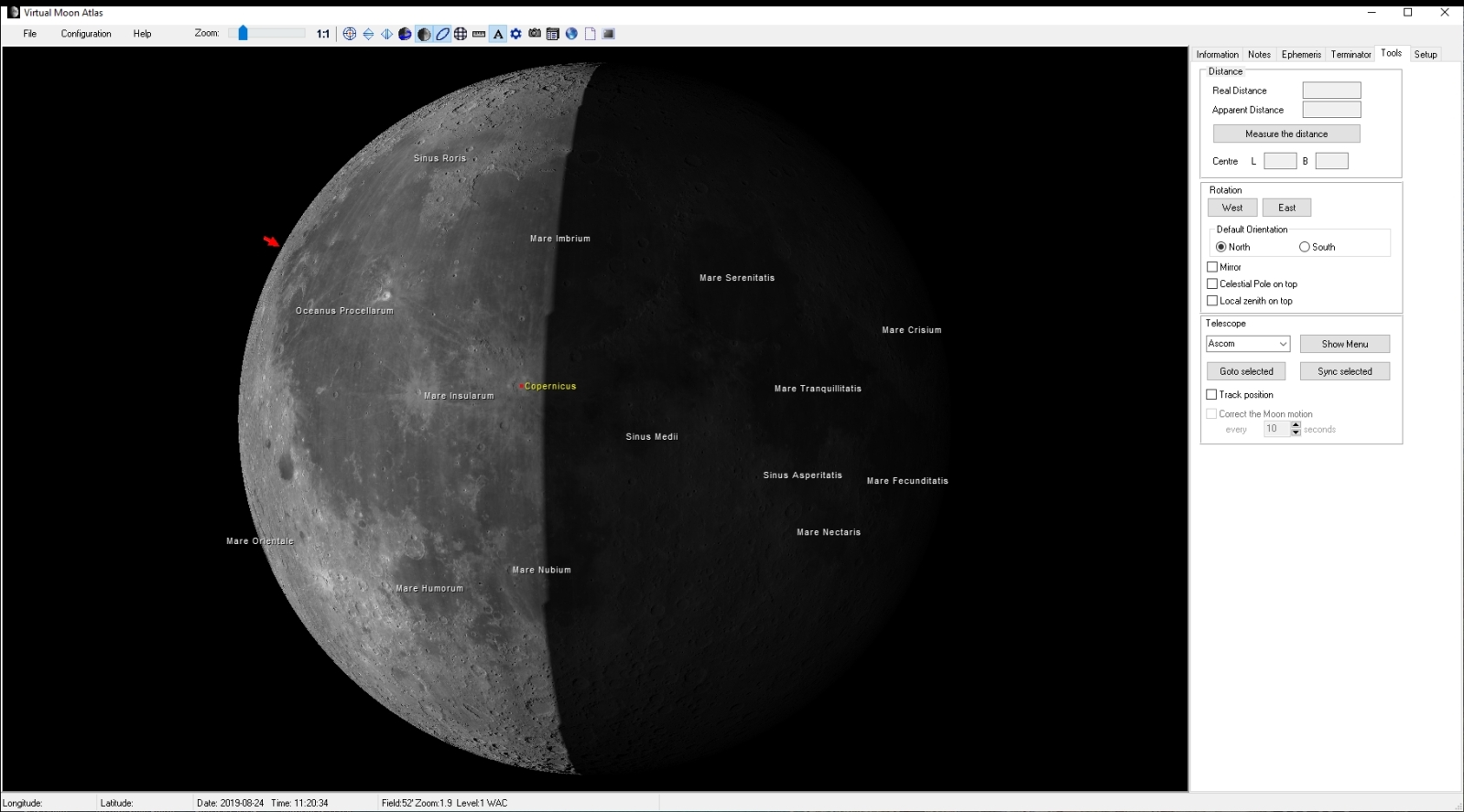 errors in virtual moon atlas