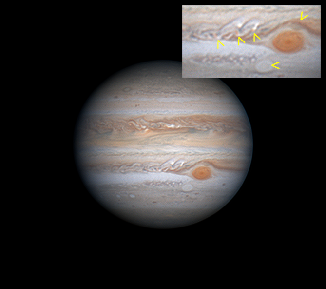 Jupiter 2020-08-15: Oval BA approaching the GRS with 7 day comparison ...