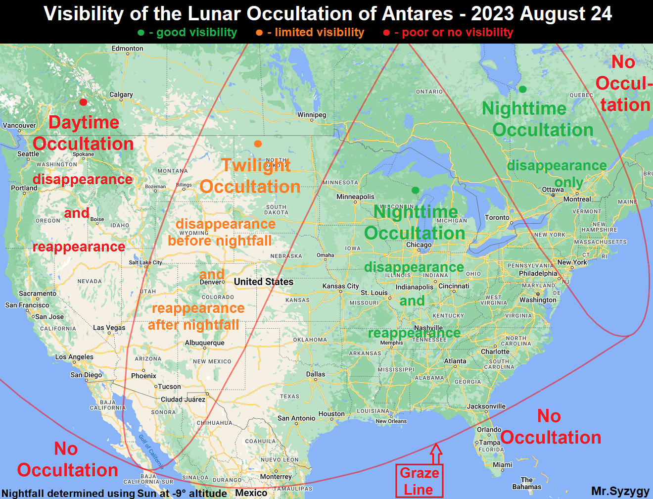 Lunar Occultation of Antares - August 24, 2023 - Solar System Observing ...