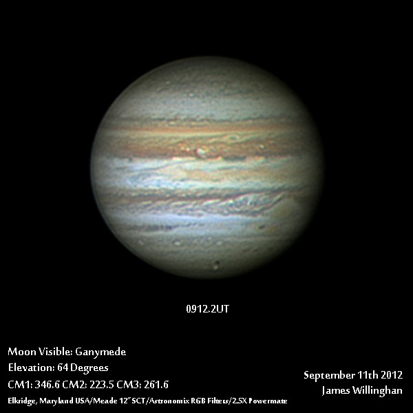 Jupiter/Ganymede - Sept 11th RGB image CM1 346.6 - Major & Minor ...