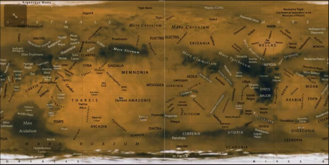 Mars albedo map as a WinJupos 