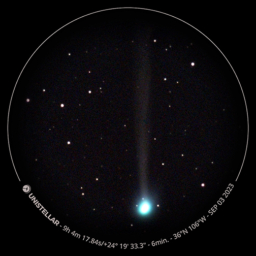 Comet c/2023 P1 Sep 03 2023 - Unistellar Equinox 1 - Comet Observing ...