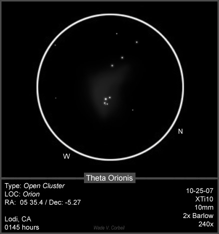 Theta Orionis - The Trapezium - Sketching - Cloudy Nights